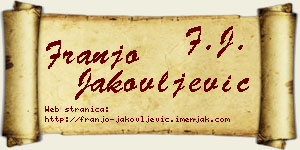 Franjo Jakovljević vizit kartica